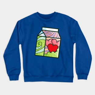 Cute Valentine milk box Crewneck Sweatshirt